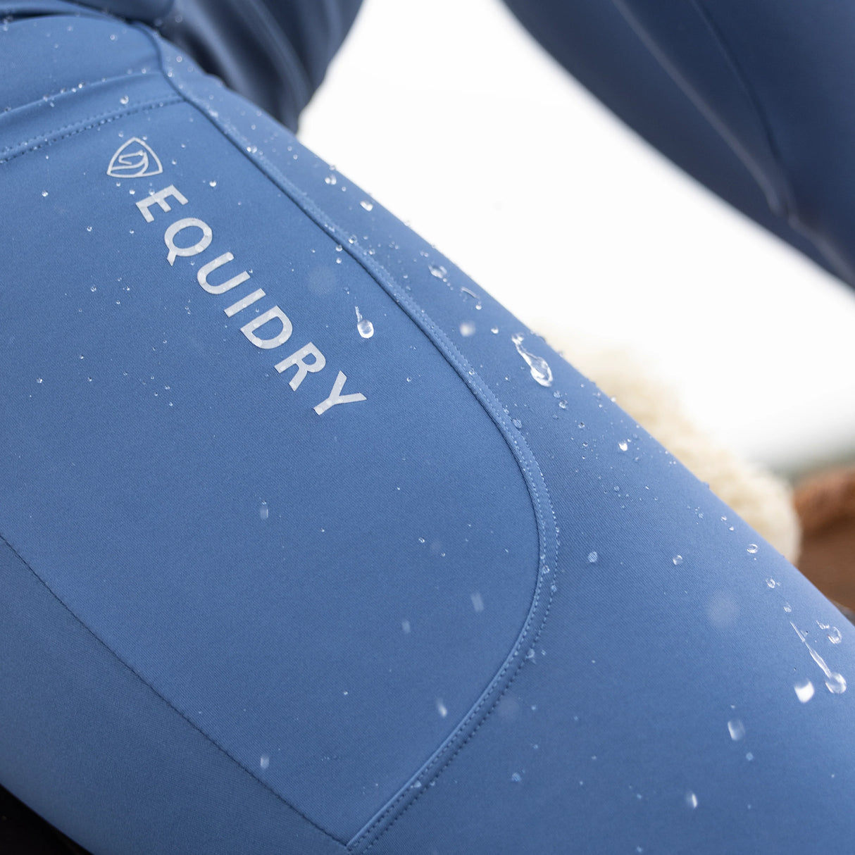 EQUIDRY Women's Water Repellent FG Leggings Steel Blue / Silver