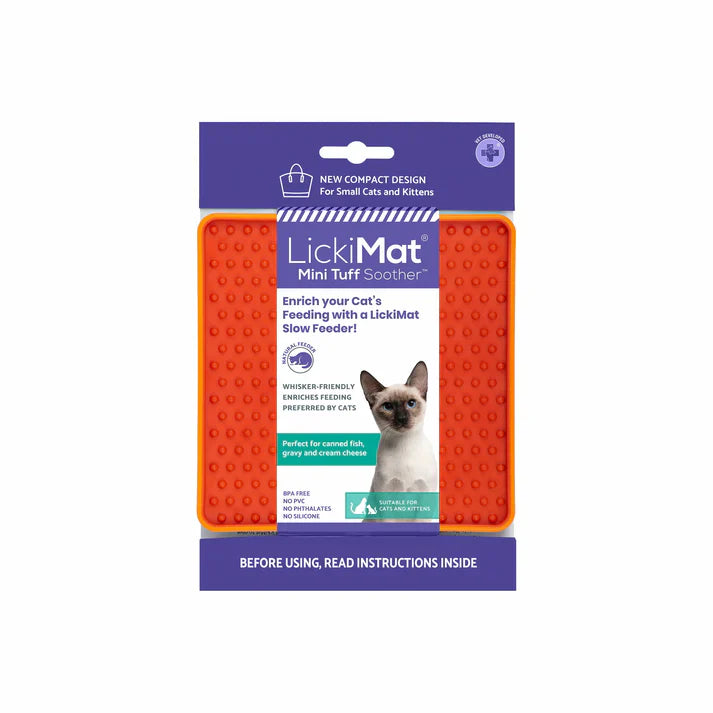 LickiMat Cat Mini Tuff Soother Orange
