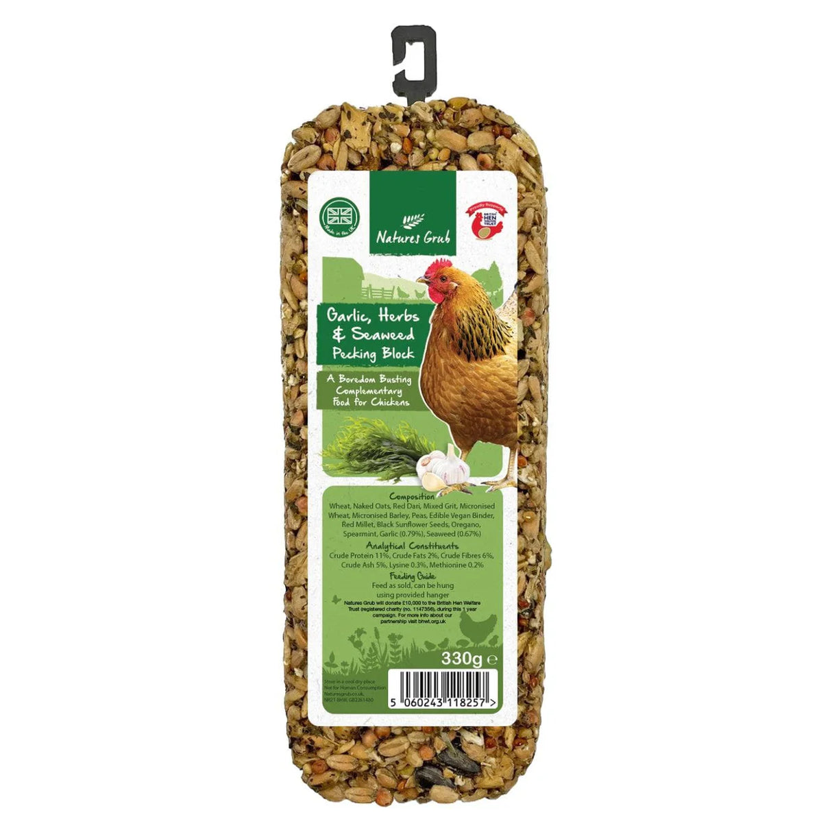 Natures Grub Garlic, Herb & Seaweed Pecking Block 330g