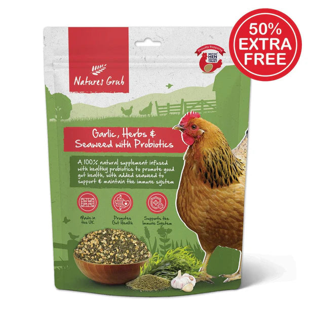 Natures Grub Garlic, Herbs & Seaweed With Probiotics 300g