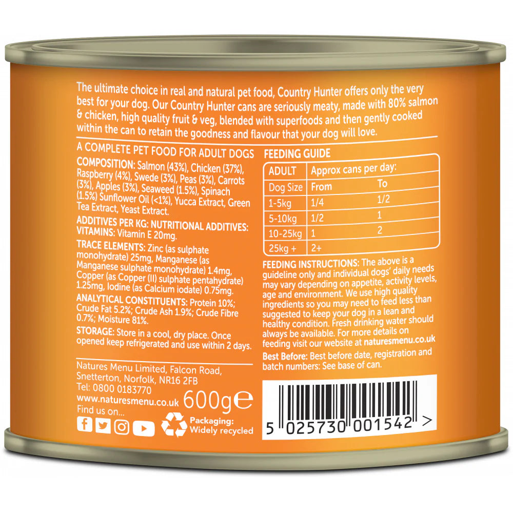 Natures Menu Dog - Country Hunter Can Salmon & Chicken 600g