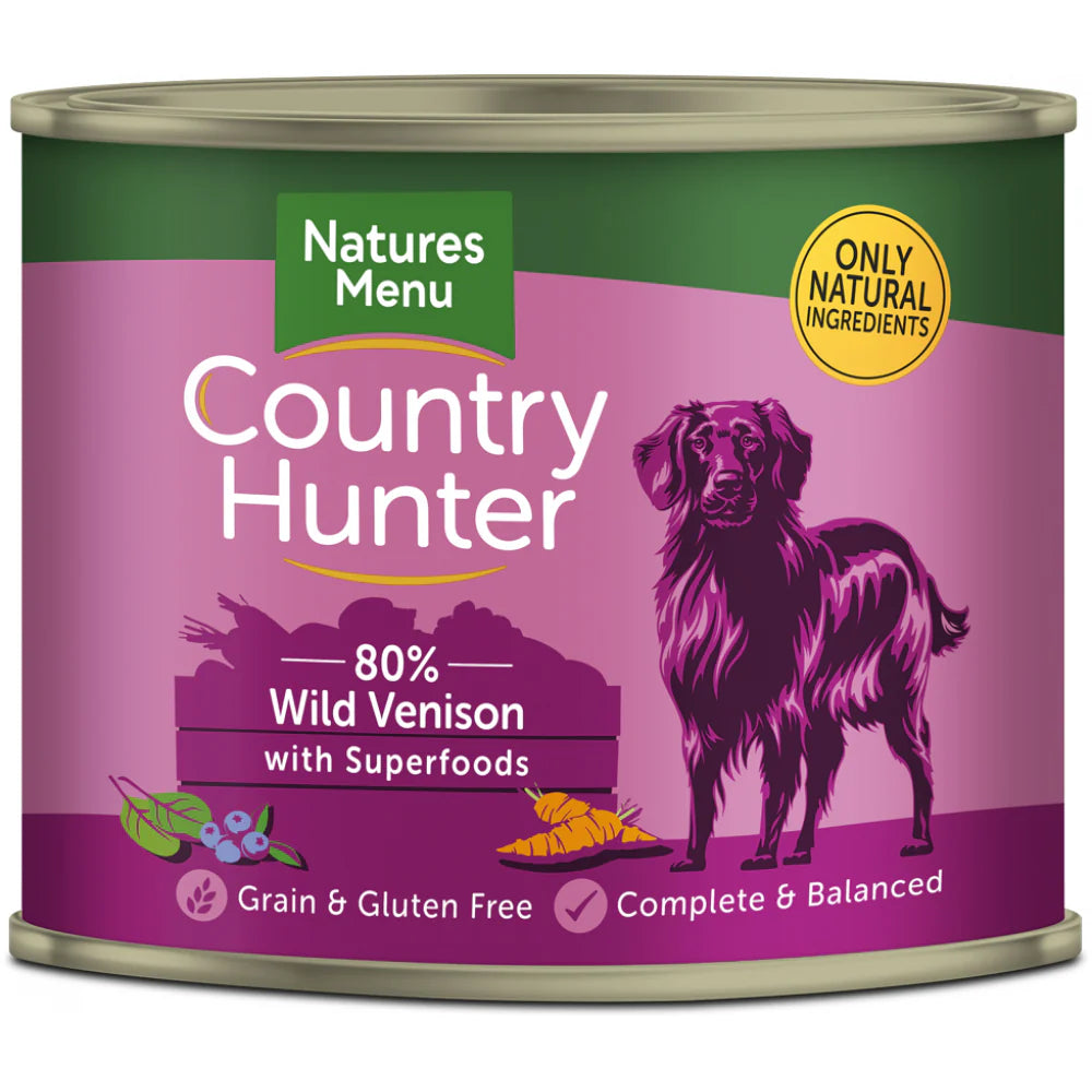 Natures Menu Dog - Country Hunter Can Venison & Blueberry 600g