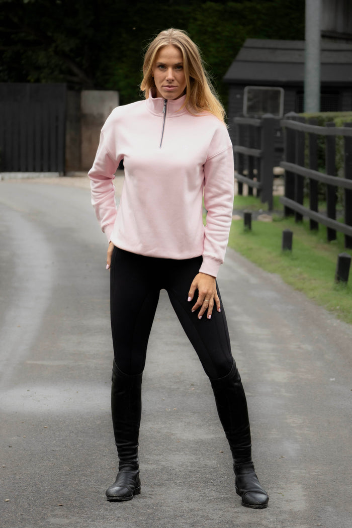 Mochara Half Zip Sweatshirt Baby Pink