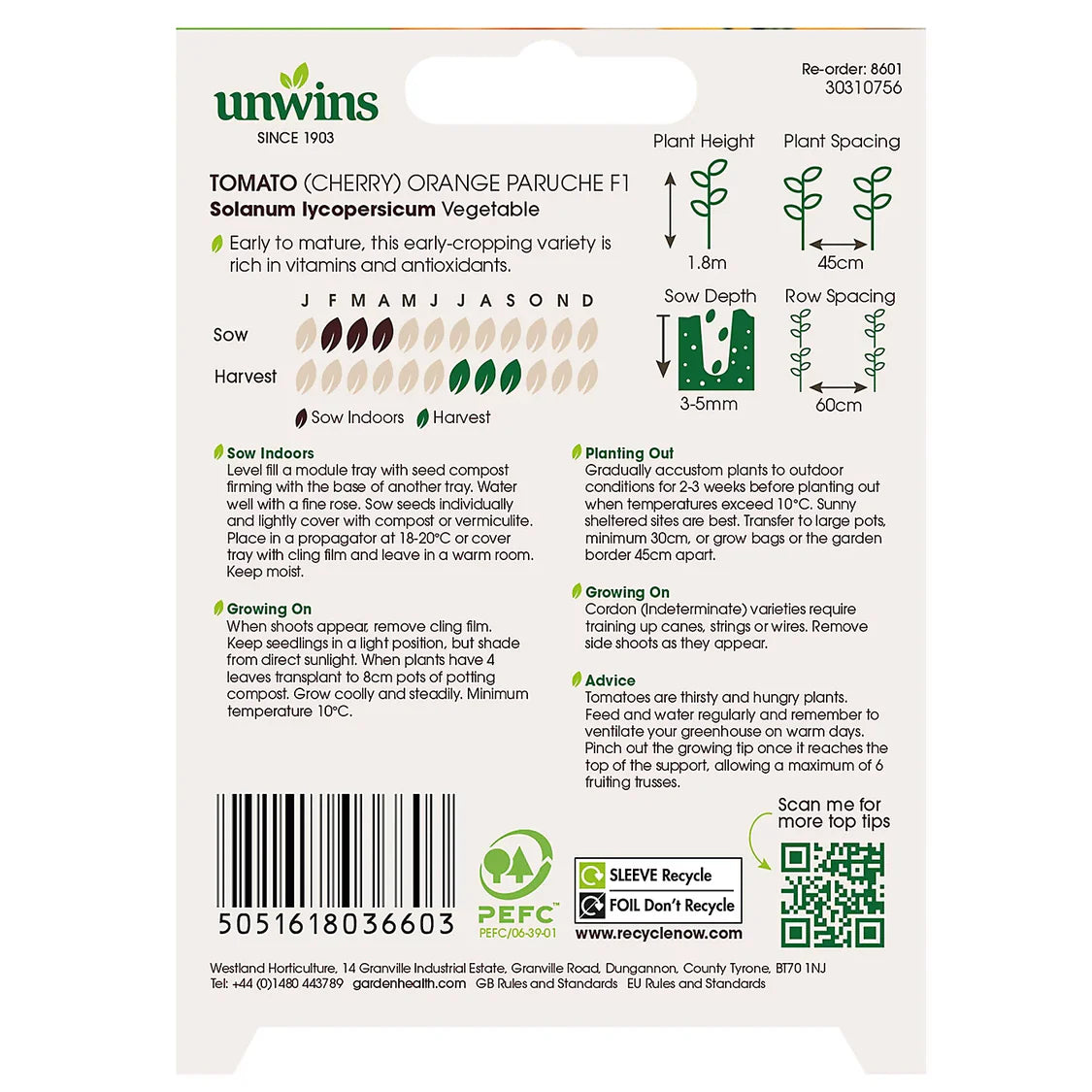 Unwins Tomato (Cherry) Monterrey F1 (Organic)