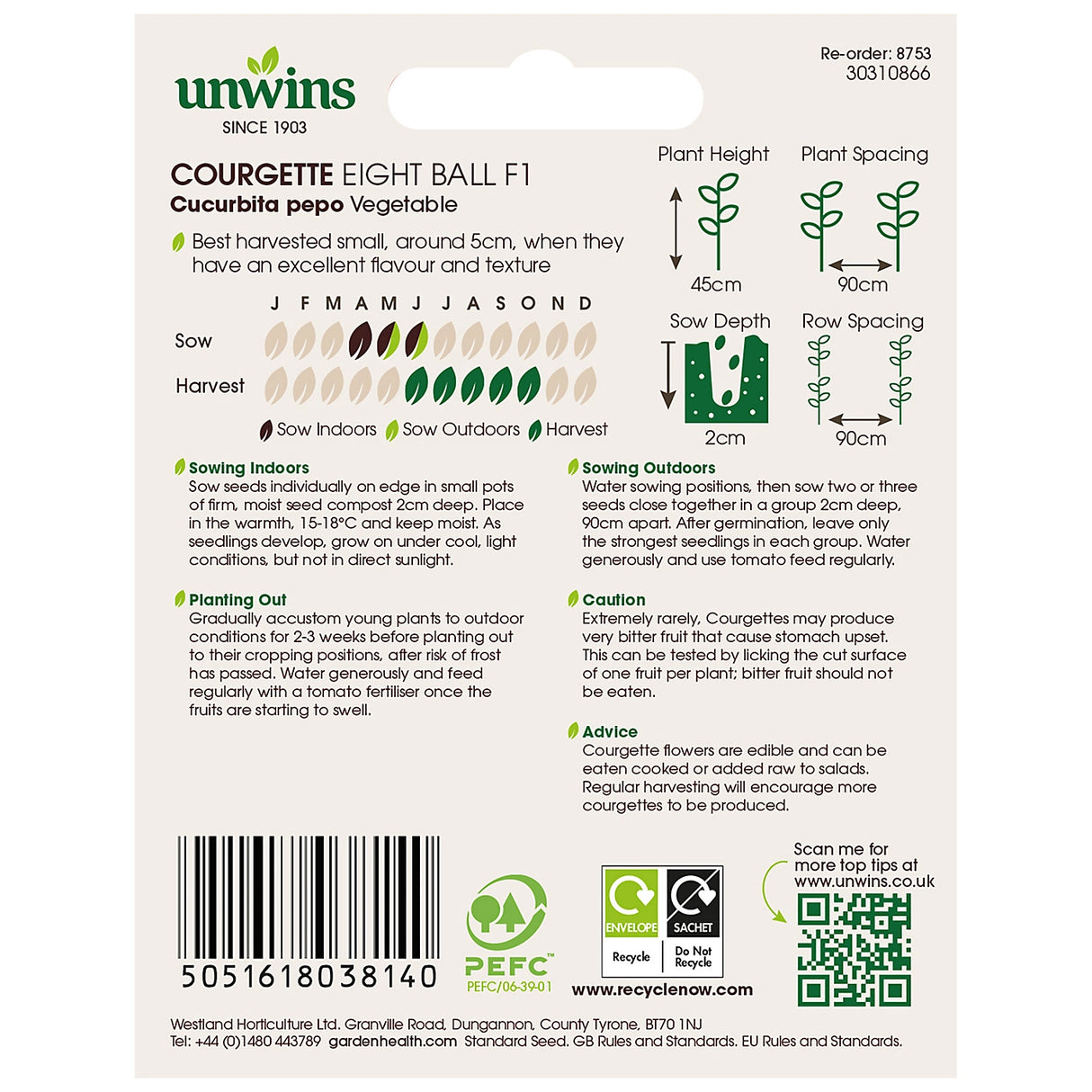 Unwins Courgette Eight Ball F1