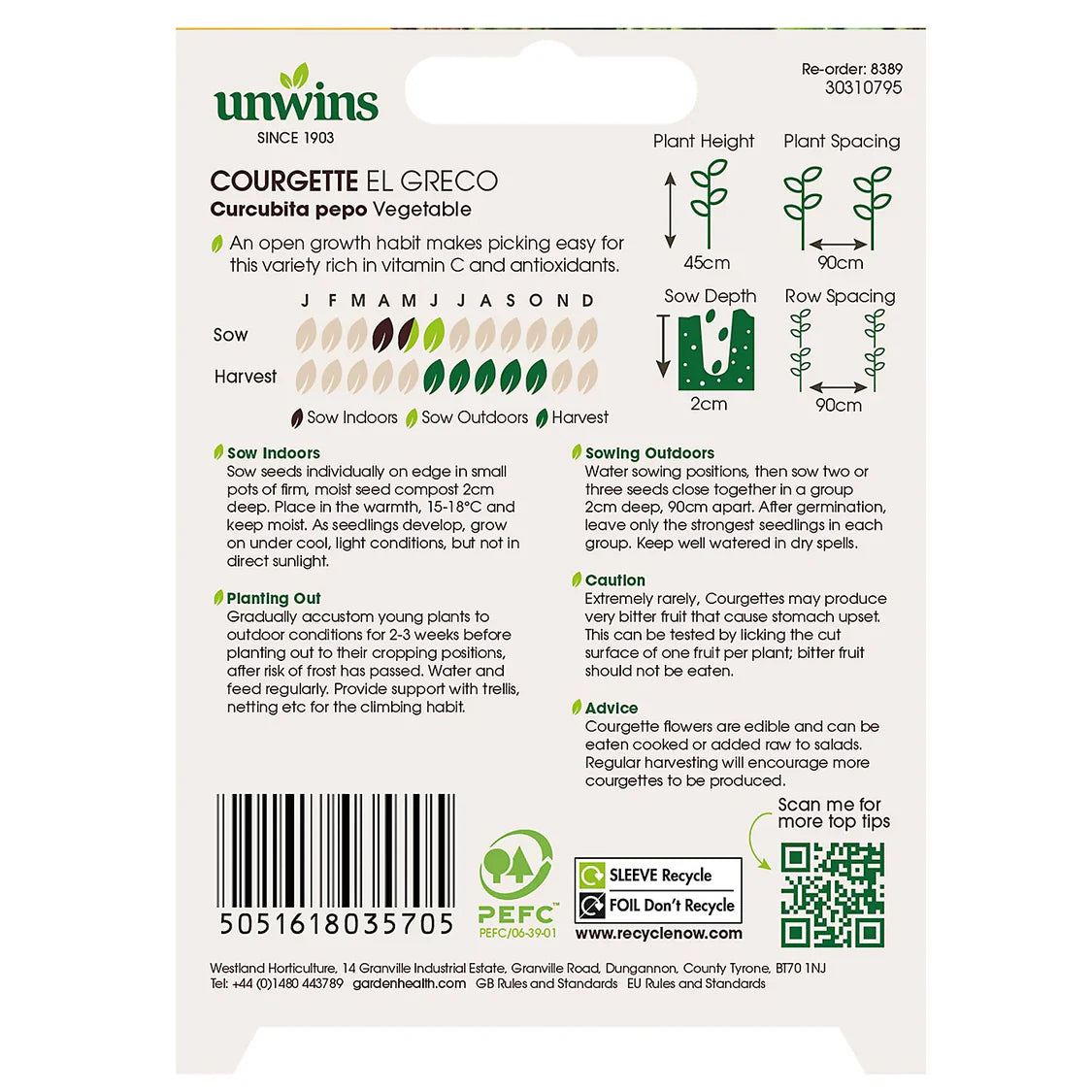 Unwins Courgette El Greco