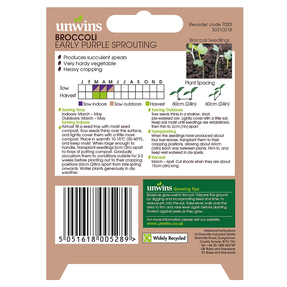 Unwins Broccoli Early Purple Sprouting