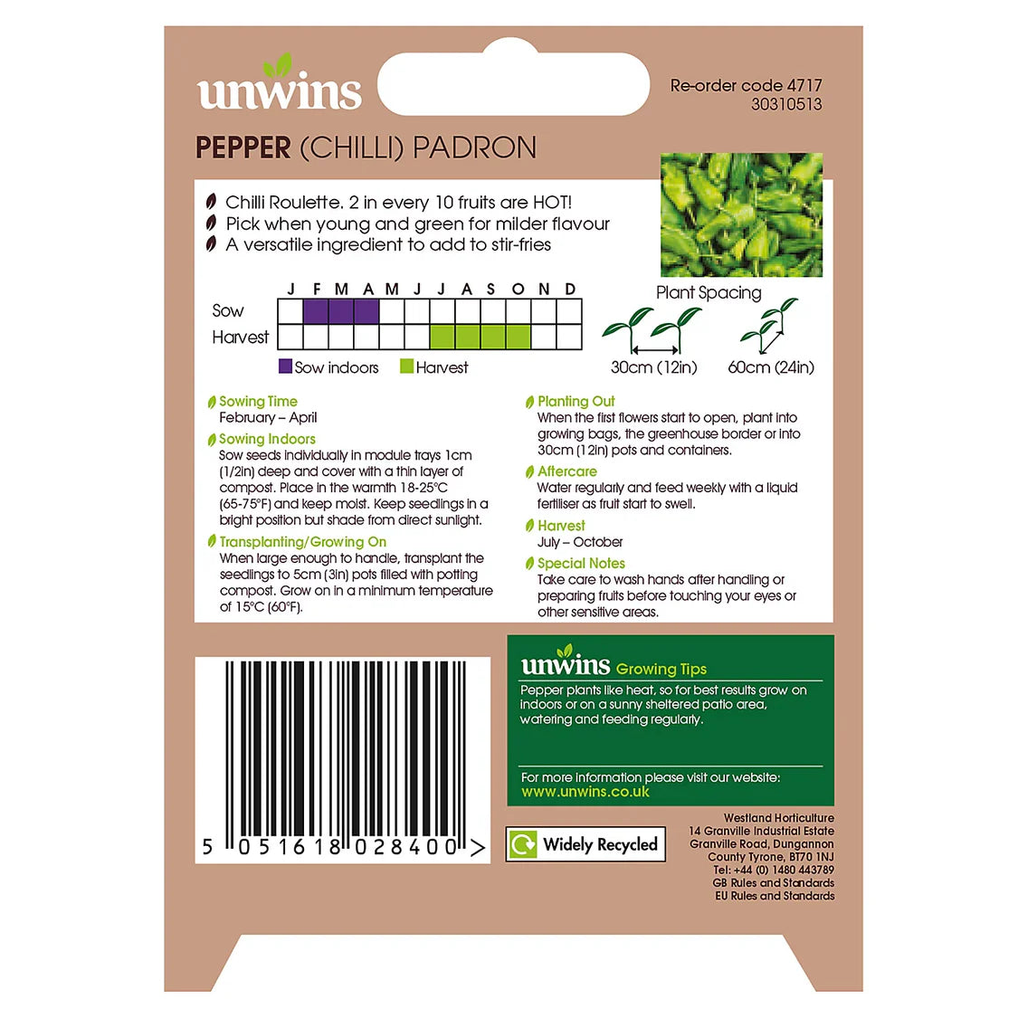 Unwins Pepper (Chilli) Padron
