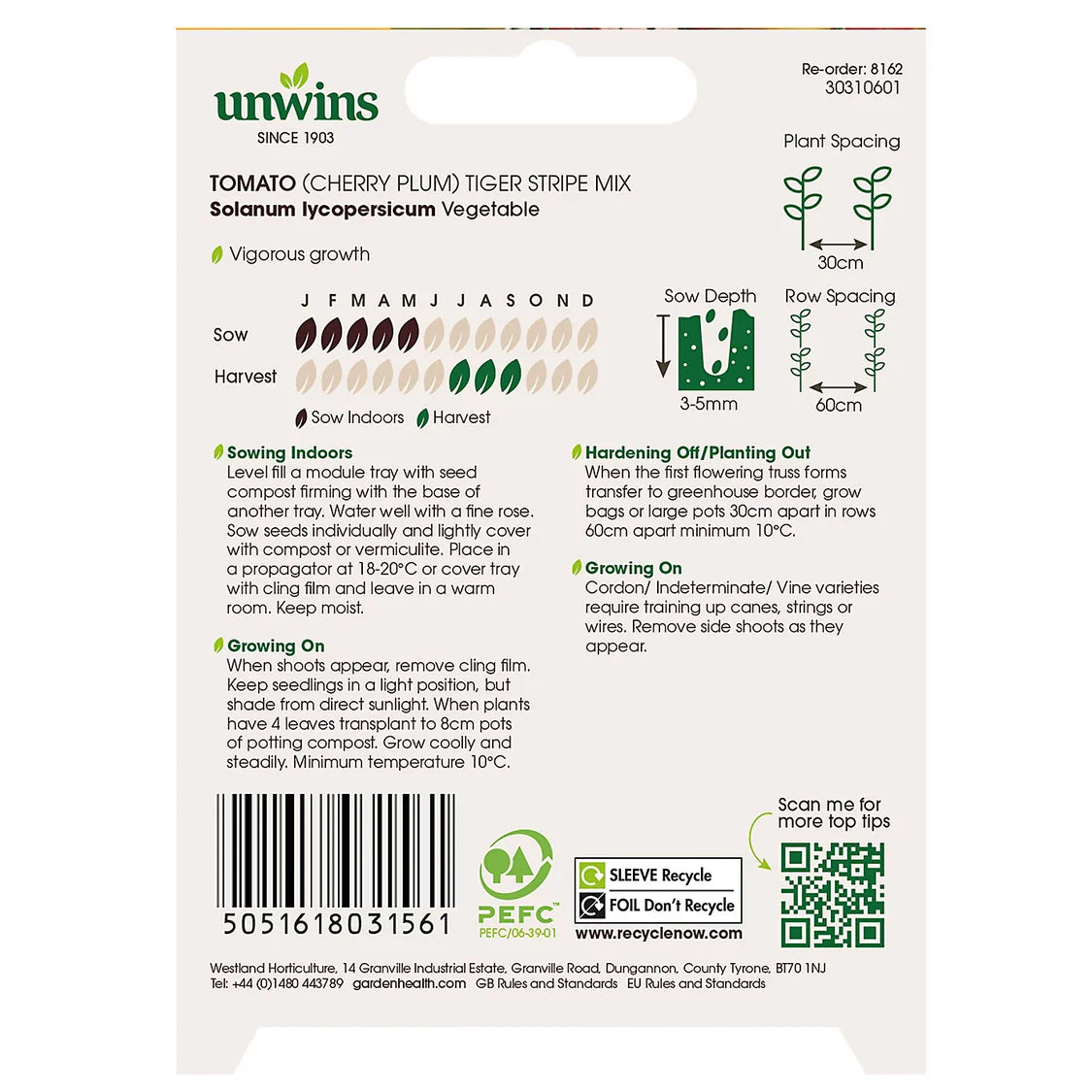 Unwins Tomato (Cherry Plum) Tiger Stripe Mix