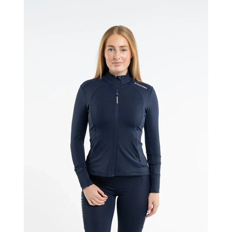 EQUIDRY Women's Water Repellent Zip Up Top Navy / Pink