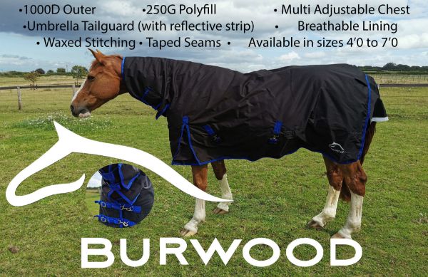 Picture of Burwood 250G Combo Turnout Rug Black/Royal
