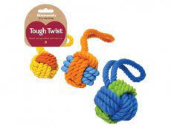 Picture of Rosewood Rubber & Rope Ball Asstd 3"