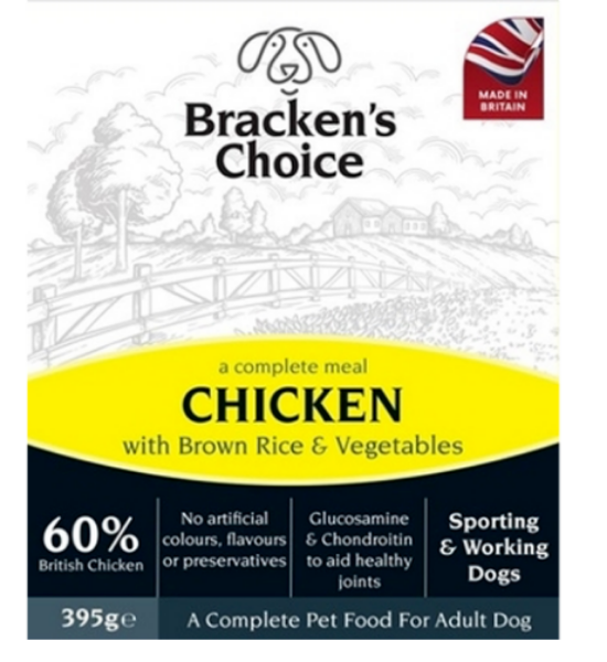 Picture of Bracken's Choice Dog - Working Dog Trays Chicken 395g
