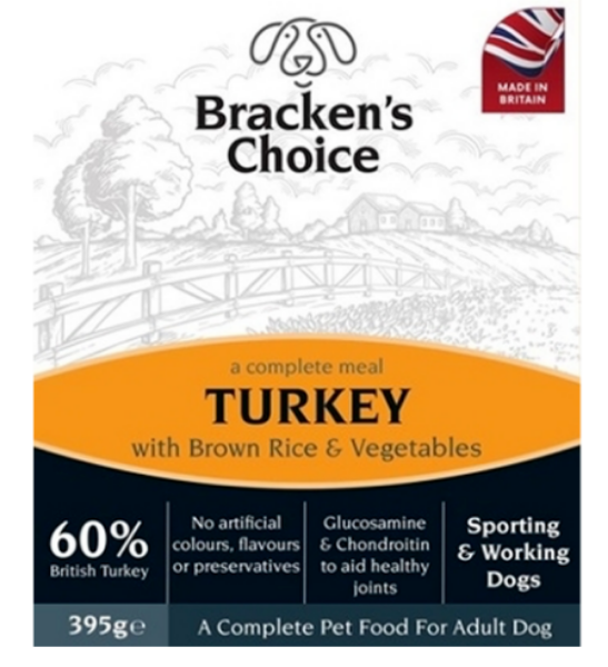 Picture of Bracken's Choice Dog - Working Dog Trays Turkey 395g