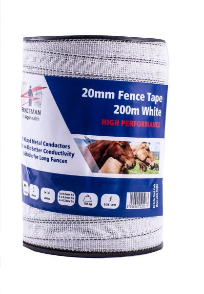 Picture of Fenceman Fence Tape High Performance White 20mm x 200m