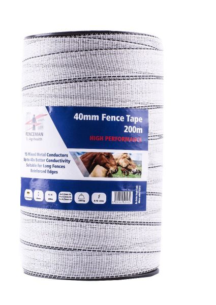 Picture of Fenceman Fence Tape High Performance White 40mm x 200m