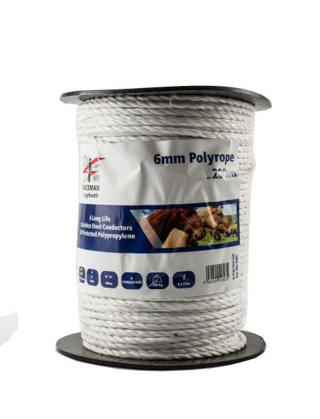 Picture of Fenceman Polyrope White 6mmX200m