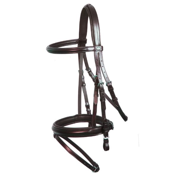 Picture of Schockemohle Bremen Snaffle Bridle Without Reins Brown/ Silver