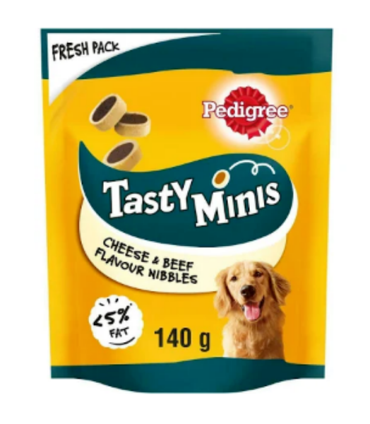 Picture of Pedigree Tasty Minis Cheesy Nibbles Cheese & Beef 140g