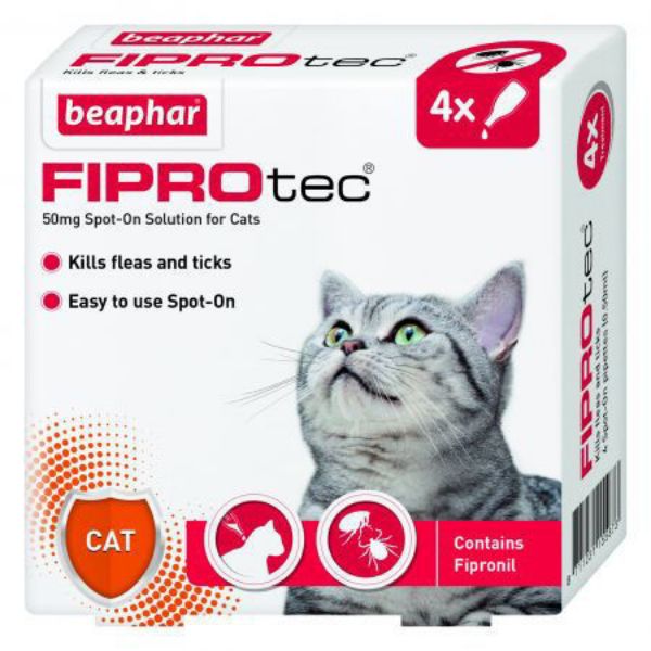 Picture of Beaphar Fiprotec Cat Spot On 50mg 4 Pipettes