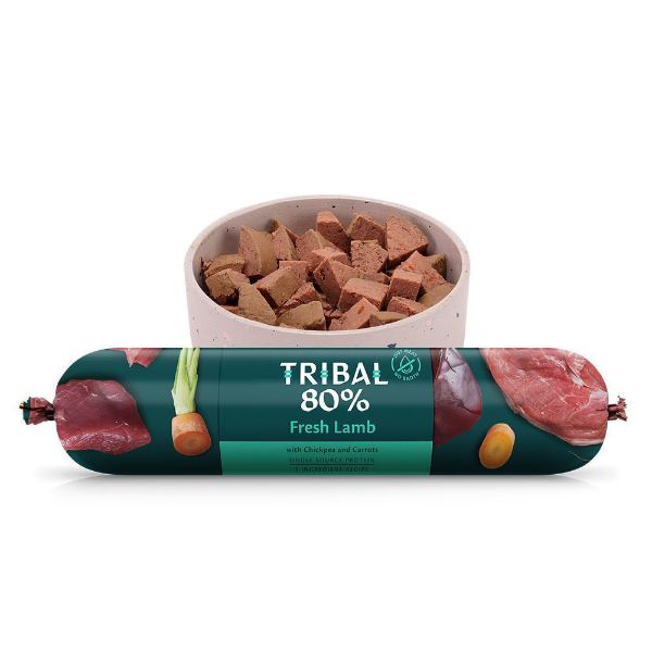 Picture of Tribal 80% Gourmet Sausage Complete Wet Food Lamb 750g