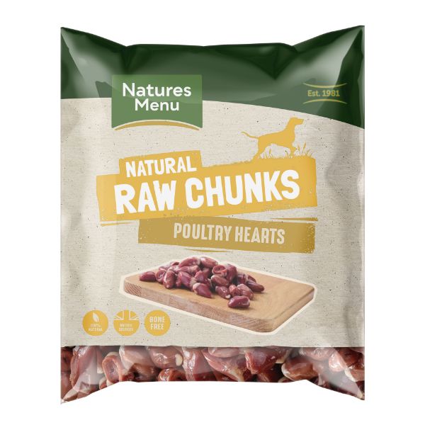 Picture of Natures Menu Dog - Frozen Chunks Poultry Heart 1kg