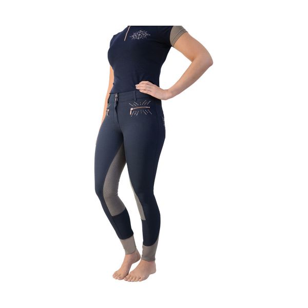Picture of HyFashion Kensington Ladies Breech Navy/Taupe/Rose Gold
