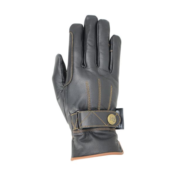 Picture of Hy5 Thinsulate Leather Winter Riding Glove Black / Tan Stitch