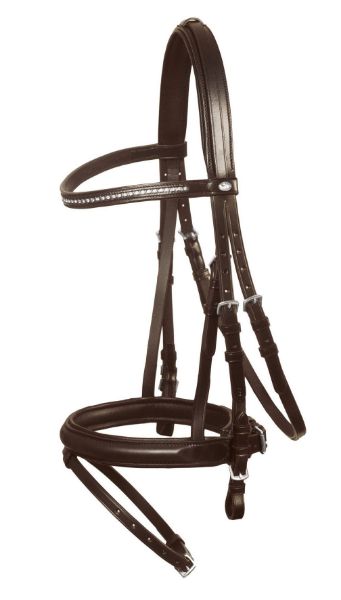 Picture of Schockemohle Hamburg Snaffle Bridle Brown/ Silver