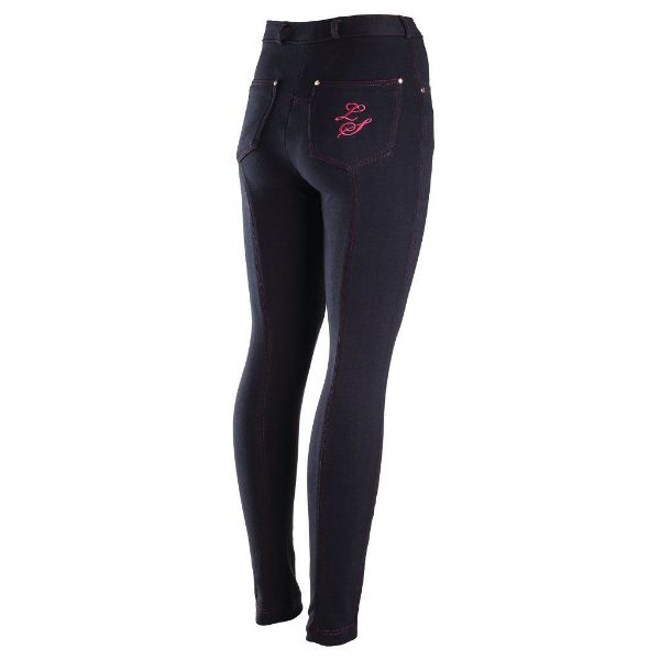 Picture of Legacy Junior Contrast Stitching Jods Navy / Raspberry