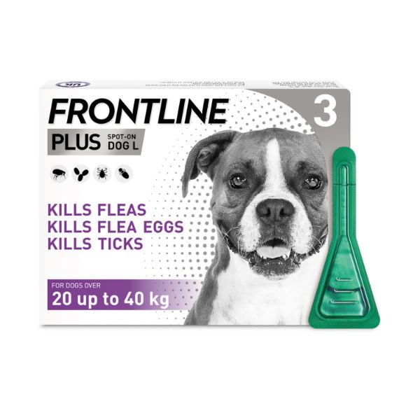Picture of Frontline Plus Dog Spot on 20-40kg 3 Pipettes