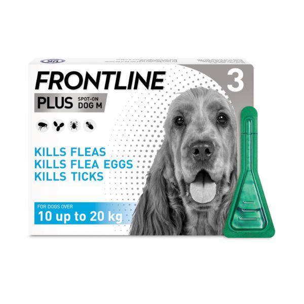 Picture of Frontline Plus Dog Spot on 10-20kg 3 Pipettes