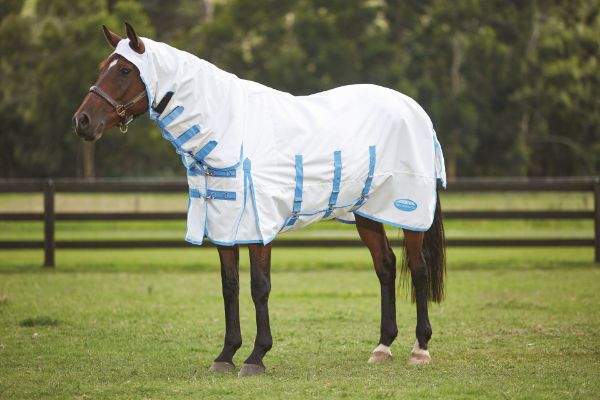 Picture of Weatherbeeta Sweet Itch Shield Combo White/Blue