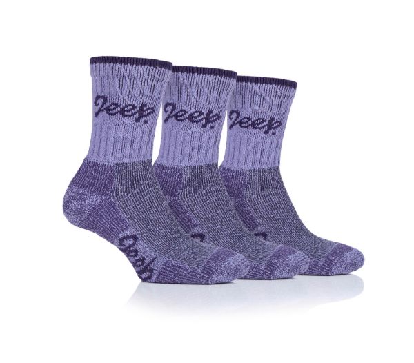 Picture of Jeep Ladies Socks 3Pack 4-8 Lilac/Purple