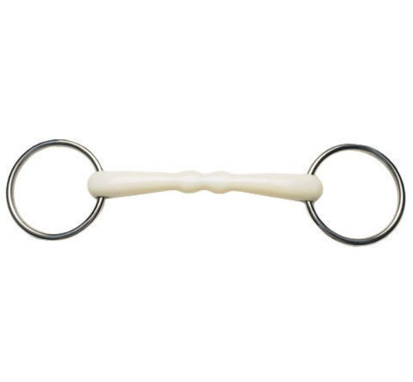 Picture of Korsteel Flexi Loose Ring Mullen Mouth Snaffle Bit Ivory