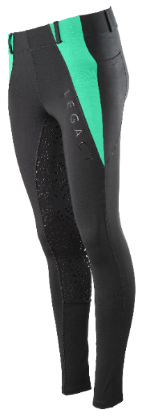 Picture of Legacy Kids Riding Tights Black / Mint