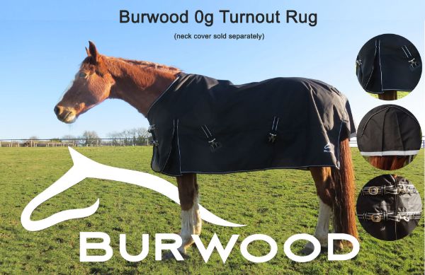 Picture of Burwood Lightweight Turnout Rug Black/Black/White