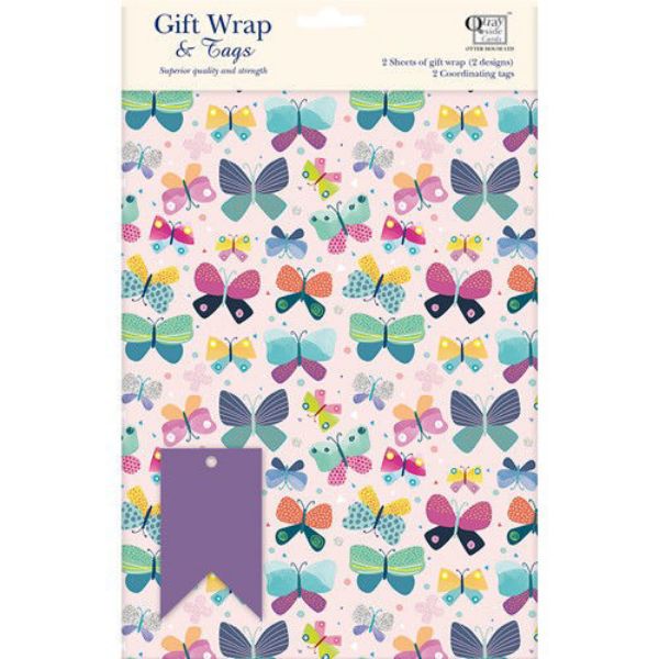 Picture of Otter House Gift Wrap & Tag Butterfly Pattern