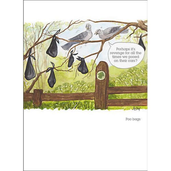 Picture of Alisons Animals Blank Card Poo Bags