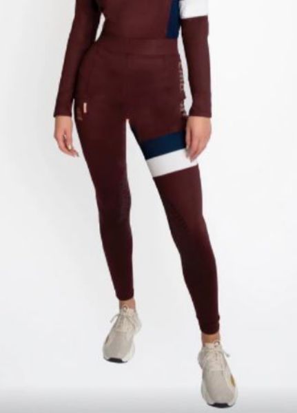 Picture of Chillout Royale Riding Tights Silicone Knee Burgundy/Rose Gold