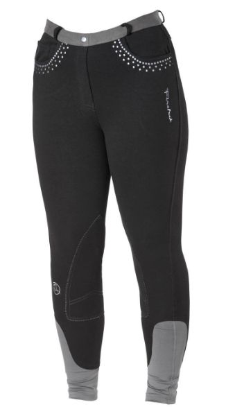 Picture of Firefoot Ladies Farsley Fleece Lined Breeches Black/Grey