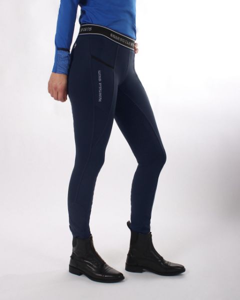 Picture of QHP Riding Tights Skye Anti-Slip Seat Navy