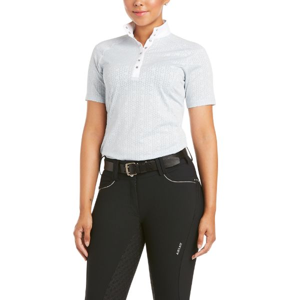 Picture of Ariat Wms Showstopper 3.0 SS Show Shirt Pearl Grey