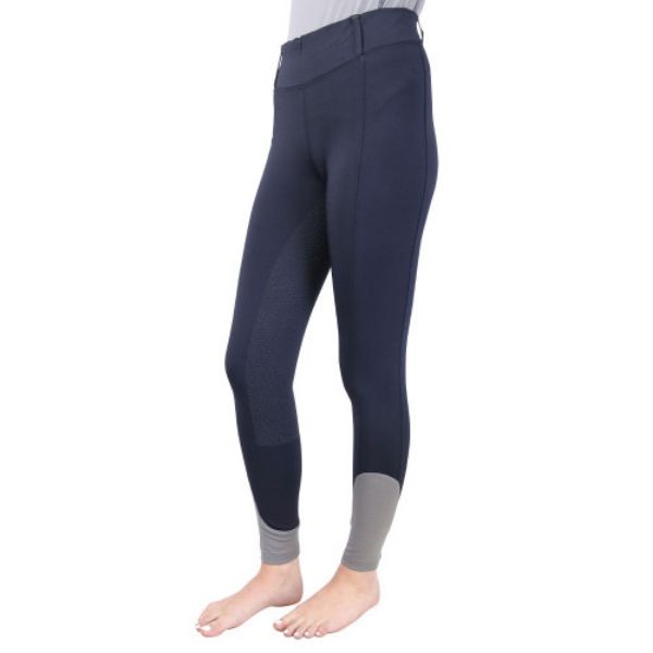 Picture of Hy Sport Active Riding Tights Midnight Navy / Pencil Point Grey