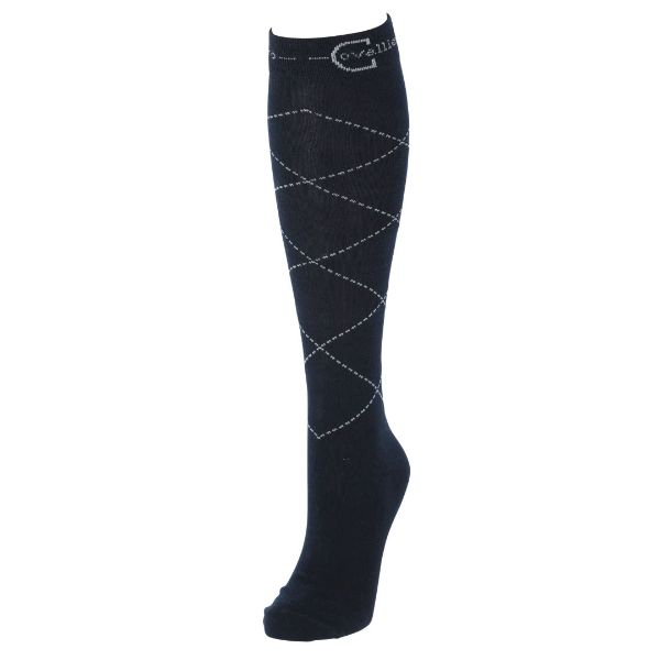 Picture of Covalliero Riding Socks Check Dark Navy