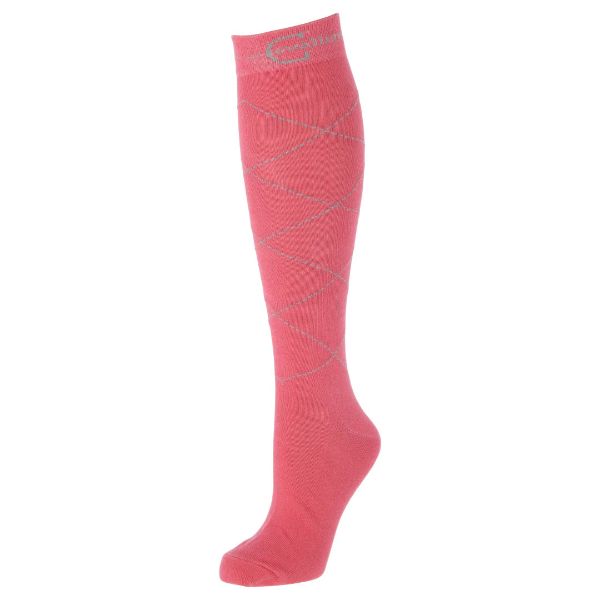 Picture of Covalliero Riding Socks Check Dark Rose
