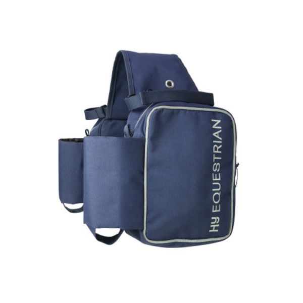 Picture of Hy Equestrian Saddle Pannier Navy / Grey