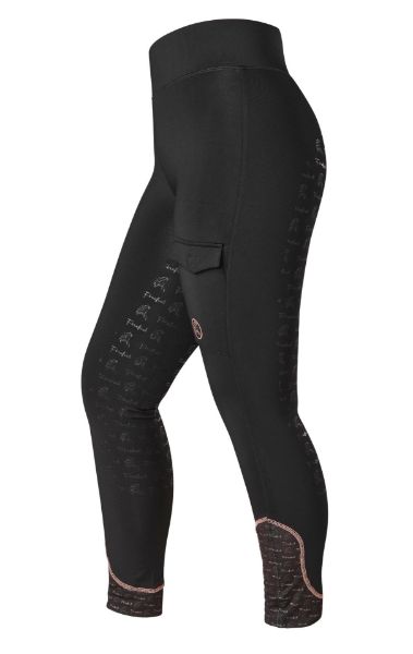 Picture of Firefoot Kids Ripon Sticky Bum Breeches Black / Rose Gold