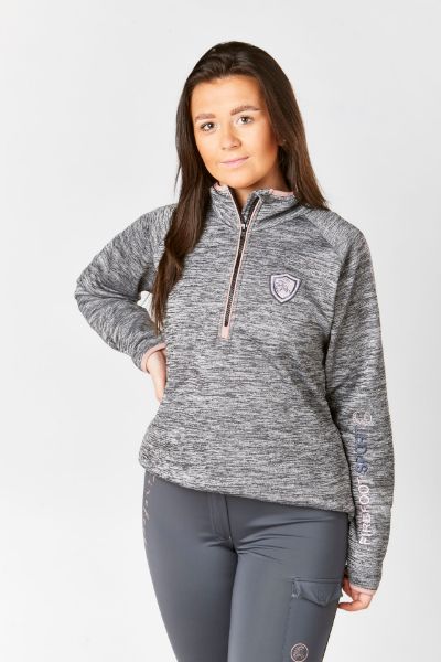 Picture of Firefoot Ladies Half Zip Sports Top Grey Marl / Rose Gold