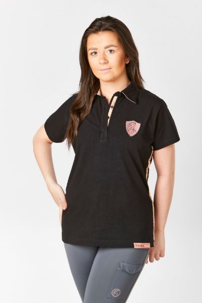 Picture of Firefoot Ladies Polo Shirt Black / Rose Gold